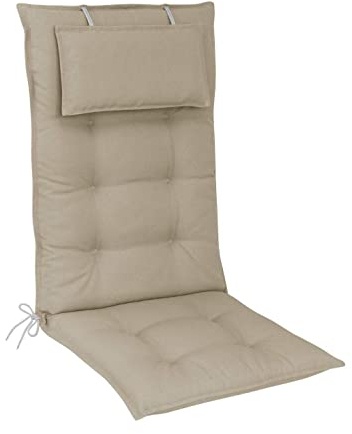 elGiga Hochlehner-Auflage Marbella Champagner/Natur 120 x 50 x 7 cm