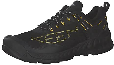 KEEN Herren NXIS Evo Waterproof Kein Absatz, Black Yellow, 44.5 EU