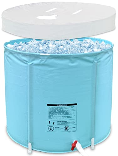 Tragbare Badewanne, zusammenklappbare Spa-Badewanne für Erwachsene, 78,7 cm, freistehende Einweichwanne, Nicht aufblasbare Eisbadewanne (Bathtub mit Abdeckung)