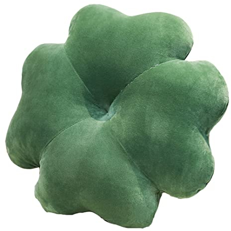 YILANLAN Niedliches vierblättriges Kleeblattkissen kreatives Plüsch Bodenkissen Karikatur Dickes Plüsch-Bürostuhlkissen einfache Raumdekoration (40cm*40cm, Dark Green)