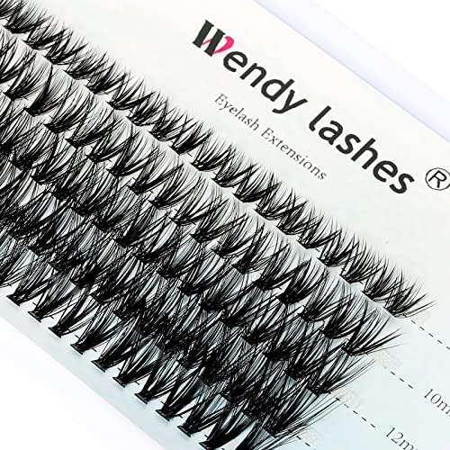 Cluster Faux-cils 40 Racines Individuels Lashes 0.07mm D Curl Mixte 8/10/12/14/16mm Greffage Naturels Russe Cils Volume Effet 3D Extension de cils by WENDY(40P-0.07-D-MIX)