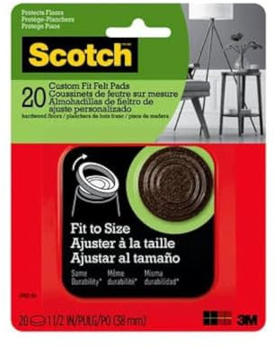 Scotch Felt Pads: 1-1/2 in. custom fit / 20-pack (Brown)