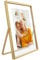 AhaGo Gold Floating Picture Frame, 5x7 Inches, For Photo 5x7, 4x6, 3x5, Small Frame, Classy For Wedding, Anniversary, Birthday, Home or Office Decoration