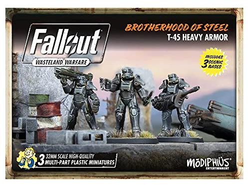 Flat River Group- Fallout: Wasteland Warfare: Brotherhood of Steel-Heavy Armor (T45) Brother RPG, Multicolor (Modiphius Entertainment MUH0190805)