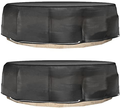 vidaXL Abdeckungen für Lounge-Insel 2 Stk. 8 Ösen Ø188x50 cm Rund