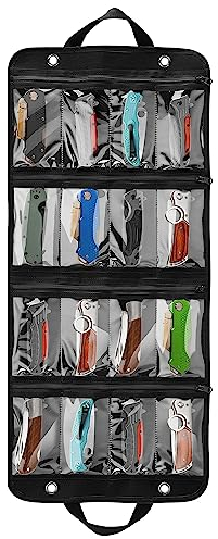 SWISSELITE Messer-Display-Tasche, Filz-Messer-Vitrine, faltbarer Messer-Aufbewahrungshalter, Messer-Trage-Organizer mit 16 Steckplätzen