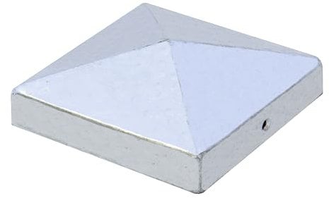 Metal Pyramid Fence Post Caps - Fits 4x4” Posts - Galvanized Steel, Weather Resistant, Protects Posts, Pre-Drilled Screw Holes for Fast, Easy Installation