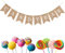 Alethron Candy Bar Girlande Banner Leinen, Candy Bar Deko, Vintage Candybar Schild Zubehör Set für Hochzeit Party Geburtstag Dekoration, Party Feiern