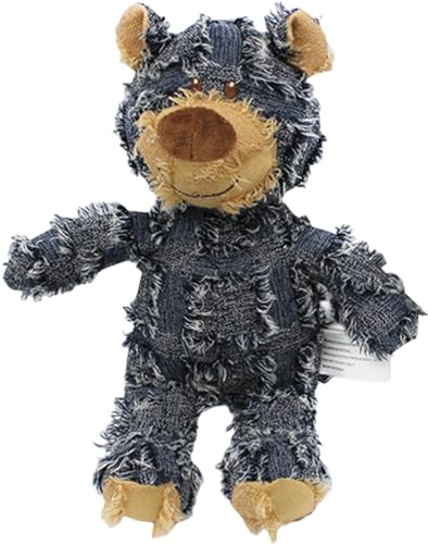 Zimoer Hundespielzeug Unzerstörbar, Hundespielzeug Quietschend Bär, Plüschspielzeug für Haustiere, Hund Plüschtier Unzerstörbar, Dog Teddy Bear Toy, mit Eingebauten Quietscher, für Kleine Hund (Blau)