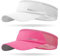 Sukeen 2 Pcs Lightweight Sun Visor Hat, UPF50+ Sun Protection, Quick Drying Sport Visor Cap for Women Men, Rose Red+White