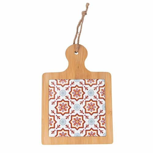 Planche à découper carrée en céramique et bambou 29 x 20 cm, Valladolid