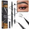 2 Stück Augenbrauenstift Wasserfest, 2-in-1 Dual-Ended Microblading Augenbrauenstift, Wischfest Eyebrow Pencil Kann Leicht Natürliche Augenbrauenfarbe(2 Stück Grau)