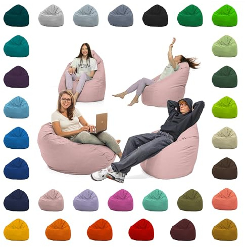 Sitzsack XXL – Beanbag für Kinder & Erwachsene – In & Outdoor geeignet – Wasserabweisend & pflegeleicht – Gefüllt mit hochwertigen EPS-Perlen – Ideal zum Gaming & Entspannen (Puderrosa, XXXL)