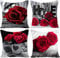 EZVING Kissenbezüge mit roten Rosen, bedruckt, 45,7 x 45,7 cm, 4er-Set für Wohnzimmer, Sofa, Couch, Auto, Bett, Dekoration