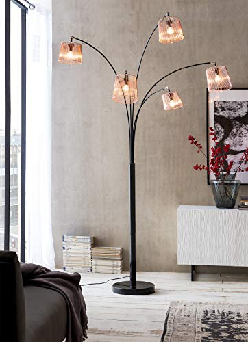 SalesFever Stehlampe mit 5 Kupferschirmen und Dimmer Five Fingers