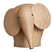Woud - Dekofigur, Figur - Holzfigur - Nunu - Elephant, Elefant - Eichenholz - Maße (LxBxH): 9,5 x 8,2 x 7,8 cm