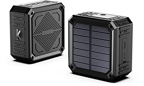 ABFOCE Enceinte Solaire Bluetooth 15 Heures Mini Haut-Parleur étanche IPX6 extérieur pour Le Camping randonnée Taveling Pool Party Douche