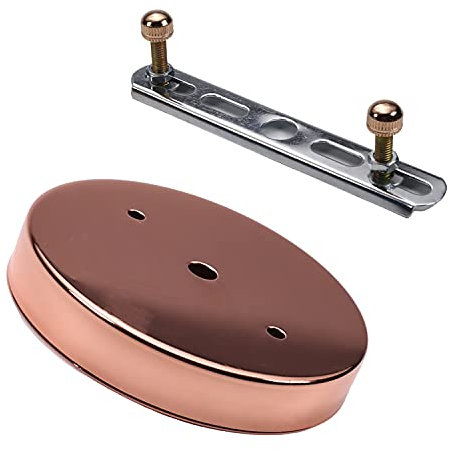 Othmro Pendant Light Fitting, Ceiling Rose Light Holder 4.72/12cm Dia, Ceiling Pendant Plate Holder for Hanging Lamps and Lanterns - Rose Gold 1pc