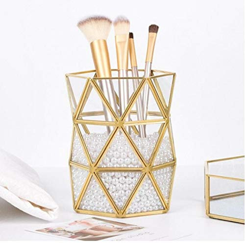 Pinceau De Maquillage Porte-verre Laiton Vintage Vase Organizer Main Brosse Cosmétiques De Rangement Pour Dresser Meuble-lavabo