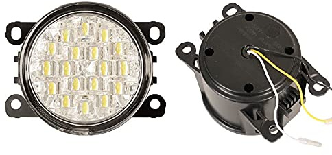 LED Tagfahrlicht ohne Dimmfunktion rund 90mm mit E-Prüfzeichen kompatibel mit Suzuki Alto & Grand Vitara & Jimny & SX4 (siehe Fahrzeugliste)