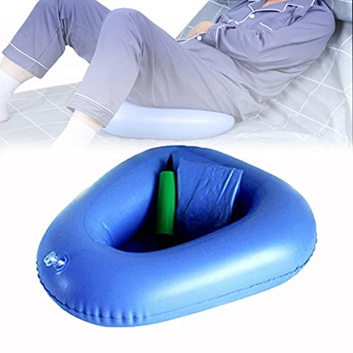 Coussins d'air gonflables bassine, urinoirs de soins de toilette de toilette de chevet de pot de salle de bains portatifs pour l'escarre de patient alité alitée