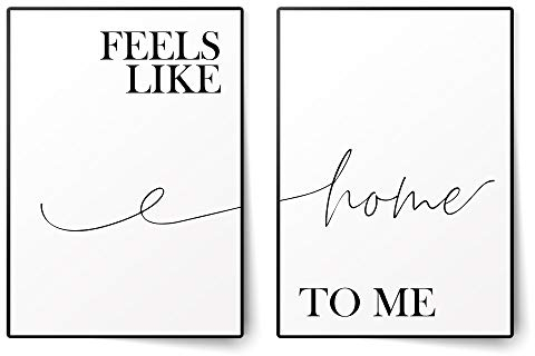 BLCKART Premium Poster Set Feels Like Home To Me | Stilvolle Poster Wohnzimmer Schlafzimmer Deko | ohne Rahmen (Feels like home I, A3)