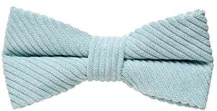 MASADA Herren Cord-Fliege hellblau im Retro-Look vorgebunden, stufenlos verstellbar, handgefertigt mit Hakenverschluss - 12 x 6 cm