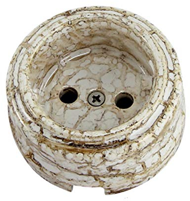 Enchufe eléctrico de porcelana retro interruptor zócalo de cerámica