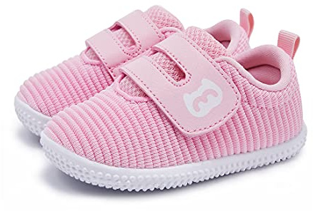 BMCiTYBM Baby Walking Shoes Girls Boys Sneakers Infant Shoes 6 9 12 18 24 Months Pink Size 12-18 Months Toddler