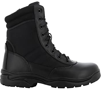 SAFETY JOGGER Taktischer Stiefel - Tactic - Uniformstiefel mit Reißverschluss, Leichter, Atmungsaktiver Militärstiefel, Bequeme, Schwarzer Kampfstiefel, ideal für Polizei oder Feuerwehrleut, EU 37