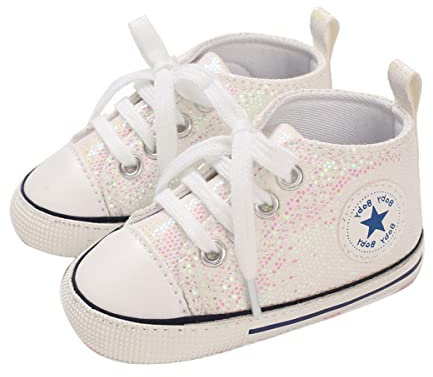 SIFANGPING Zapatos de Primeros Pasos niños Zapatos de Lona para niños Suela Blanda Zapatos de Lona Transpirables y Antideslizantes Ligeros para bebé 18 EU Beige
