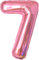 Geburtstag zahlen luftballon 7 jahre | Folienballon 7 XXL Rosa-Riesen Folienballon in 40 - 101cm Geburtstagsdeko - Ballon Zahl Deko zum Geburtstag - fliegt mit Helium