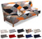 Lydevo Sofabezug ohne Armlehnen 3 Sitzer Sofabettüberzug Stretch Armlehne Sofabettüberzug Sofabezug Armlos Clic Clac Elastisch Couchbezug Futon für Klappcouch ohne Armlehnen，Orangen Geometrie