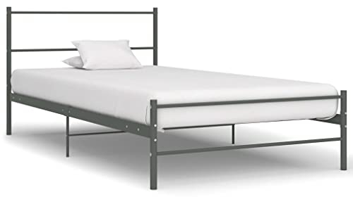 Rillbus Metallbett 100x200cm | Bettrahmen Bett mit Lattenrost, Vintage, Einzelbett Gästebett Schlafzimmer Jugenzimmer, MetallB18