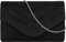 MEGAUK Damen Samt Clutch Elegante Abendtasche Wildleder Handtasche Envelope Tasche Unterarmtasche mit Kette für Hochzeit Wedding Prom Party Schwarz