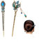 Fleymu 2 Stück Vintage Haar Stick Antike Haarnadel Hairpin Tassel Chinesischen Retro Haar Stick Ancient Style Hairpin Haarstab Metal Hairpin Blume Haar Stäbchen für Partys, Shows, Tänze, Festivals