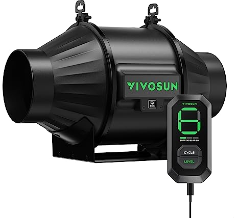VIVOSUN AeroZesh T4 Inline Duct Fan 100 mm Extractor Fan 357 m³/h with E12 Speed Controller and Fully Programmable PWM-Controlled EC Fan for Grow Tent Ventilation