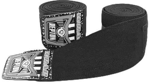 Repton - Coppia di ginocchiere elastiche per sollevamento pesi, per palestra e allenamento, supporto a compressione per powerlifting, squat e cross training (nero)