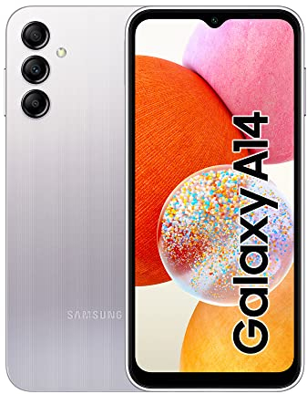 Samsung Galaxy A14 Smartphone Android, Display LCD FHD+ 6.6, 4GB RAM, 128GB Memoria interna espandibile, Batteria 5.000 mAh, Silver [Versione italiana]