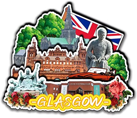 Glasgow UK Kühlschrankmagnete, 3D-Holzprodukte, reibungsbeständig, Reise-Souvenirs, Heim- und Küchendekoration, 2115