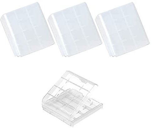 3Pcs AA/AAA Cell Battery Storage Case Holder Box,Clear Plastic Cell Battery Storage Case Holder Box,Battery Case Hard Plastic Batteries Storage Boxes for AA AAA Batteries and Rechargeable Batteries