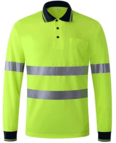 RUTAVM Warnweste Reflektorweste Reflektierendes Langarmes V-Ausschnitt-T-Shirt, Hohe Sichtbarkeit Sicherheitsweste, Zum BAU Von BAU, Imbiss, Radfahren Sicherheitsweste (Blue : Grün, Size : XX-Large)