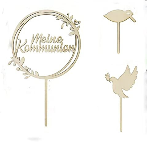 LUMoony Alles Gute zur Konfirmation Cake Topper 1Pcs Taufe Holz Tortendeko Cake Topper Taufe Tortendeko Party Dekoration für Junge Mädchen Tortenstecker Holz Personalisiert Cupcake Deko
