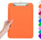 Piasoenc Plastic Clipboards, Translucent Clip Board with Low Profile, Purple Clipboard with Ruler,Office Clipboards, School Supplies, Letter Size 12.5 x 9 Inches, Orange