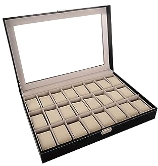 BONOOL Vintage Uhrenbox, schlichte Innen-Uhrenbox, mechanische Uhrenbox, Uhrenaufbewahrungsbox