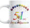 Paroles d'amour Tasse Joyeux Anniversaire 51 ans Idée Cadeau Homme Femme Cinquante et un Ans Mug original avec des ballons en couleur Fete d'anniversaire
