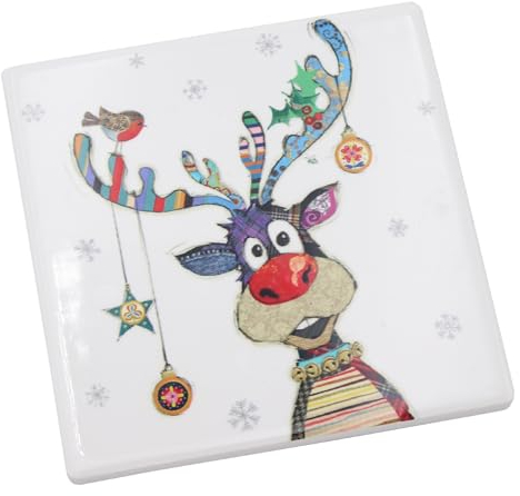 Bug Art Stylish Christmas Mug, Christmas Coaster Bag - Rudolph Design (Coaster 6682)