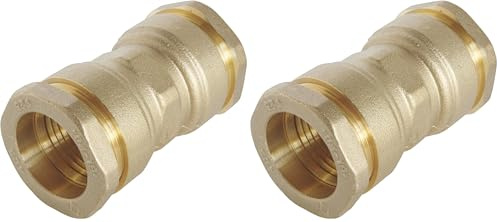 SOMATHERM FOR YOU - Manchon égal laiton pour tube PE D25 - Technologie à sens unique de montage garantissant le bon montage du raccordement (Lot de 2)