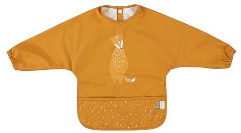 TRIXIE Baby Lätzchen, wasserdichtes Ärmellätzchen | Lange Ärmel Schutz für Kinder zum Füttern, weiches Set aus Bio-Baumwolle mit Klettverschluss für Jungen und Mädchen