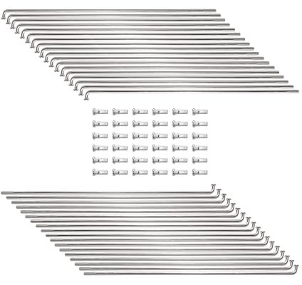 TSTRAUM Fahrrad Speichen 36 Stück mit 36 Nippel,110-309mm,Durchmesser 2mm Mountainbike-Stahlspeichen 14G/K,für MTB-Radspeichen,E-Bike,Downhill,Trekking,Citybikes und mehr.(Silber,290mm)